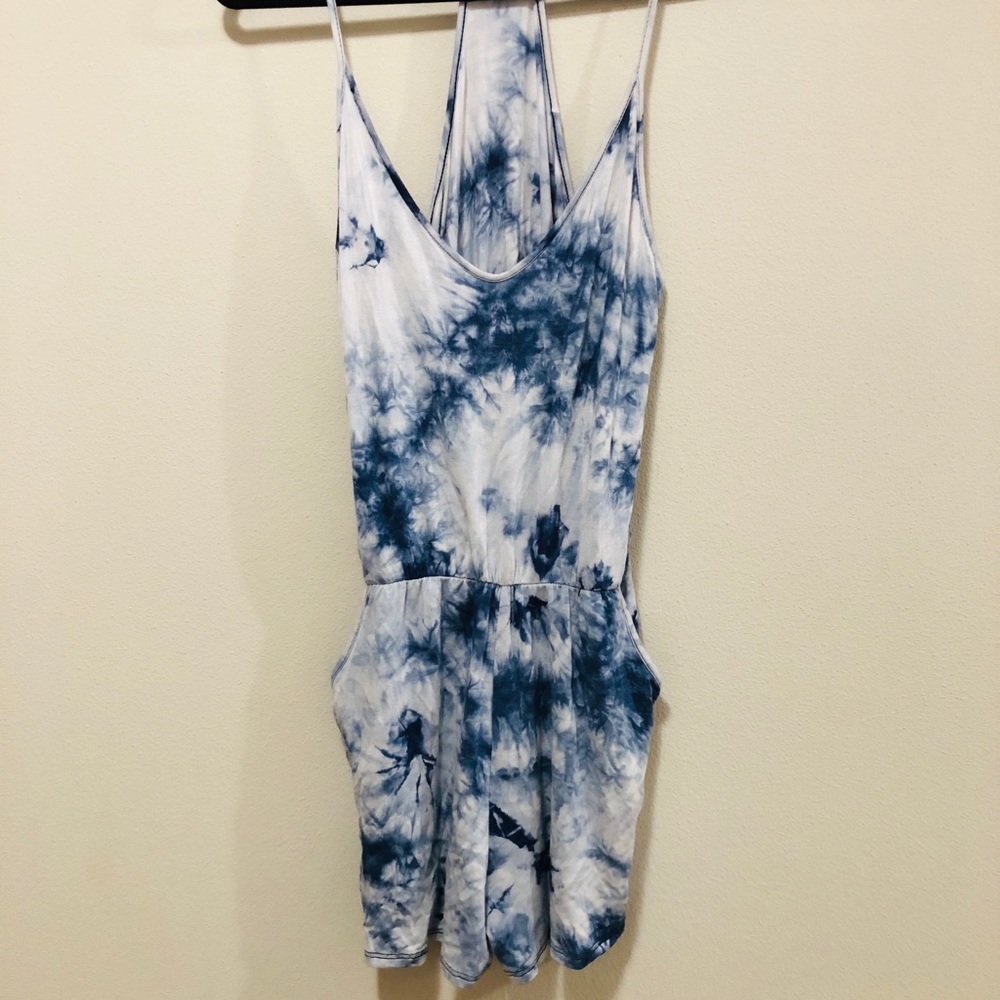 Blue Tie-dye Style Romper